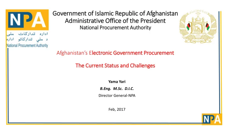 administrative offic ice of f th the president
