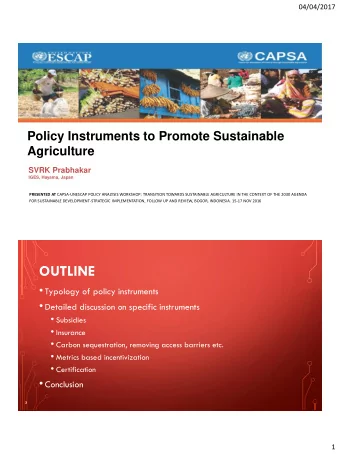 OUTLINE  Typology of policy instruments  Detailed discussion on specific instruments