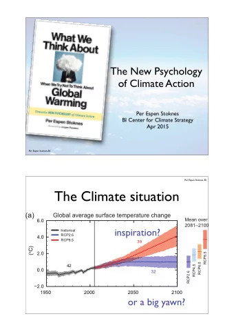 The Climate situation  (a)  Global average surface temperature change  Mean over  6.0  20812100