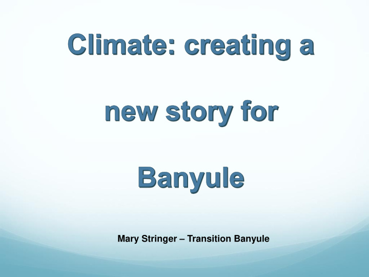 mary stringer transition banyule