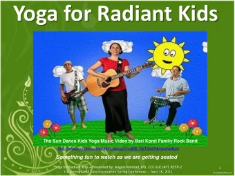 Yoga for Radiant Kids  The Sun Dance Kids Yoga/Music Video by Bari Koral Family Rock Band
