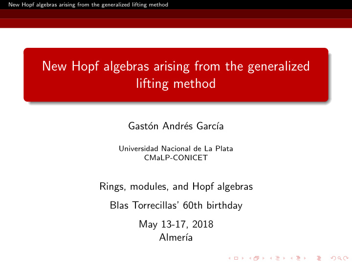 new hopf algebras arising from the generalized lifting