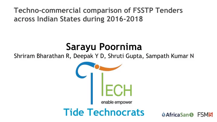 tide technocrats non sewered sanitation value chain
