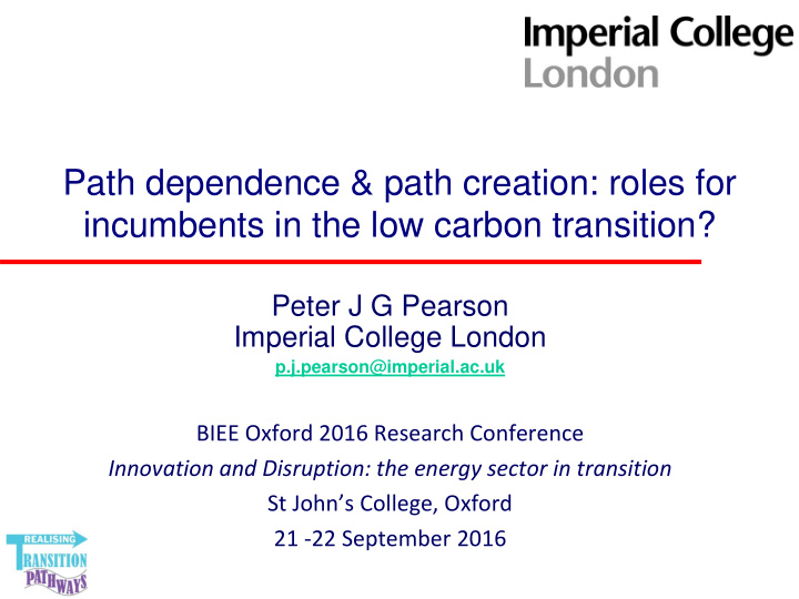incumbents in the low carbon transition