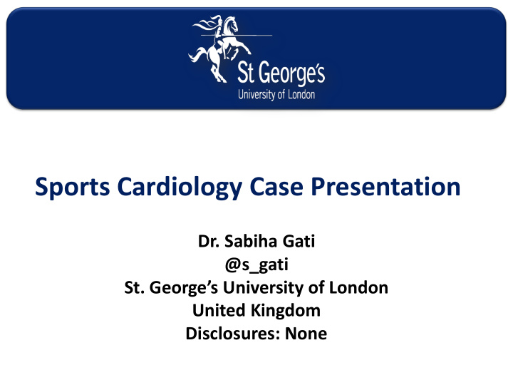 sports cardiology case presentation