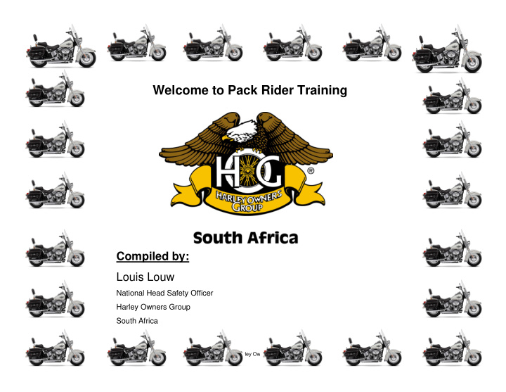 welcome to pack rider training