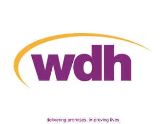 delivering promises, improving lives  Welfare Reform:  A Northern Perspective..!  Kevin Dodd  Chief