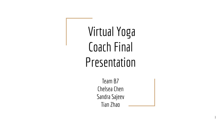 virtual yoga coach final presentation