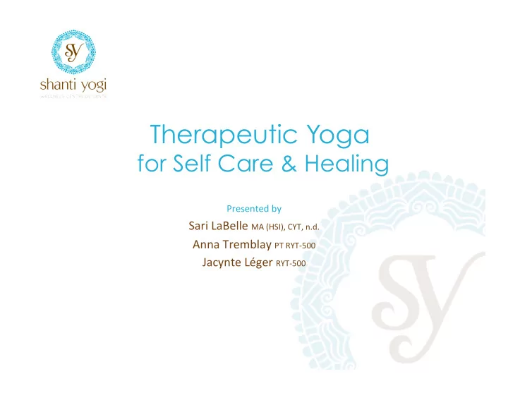what is yoga therapy