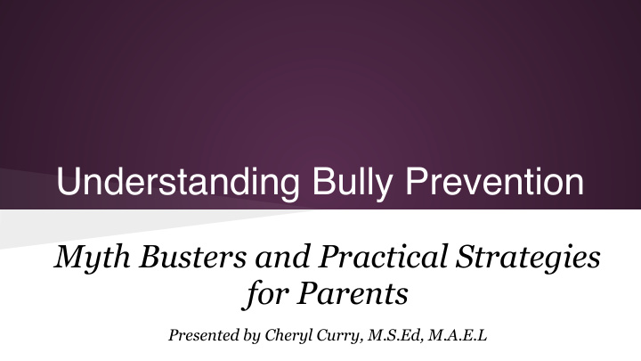 understanding bully prevention