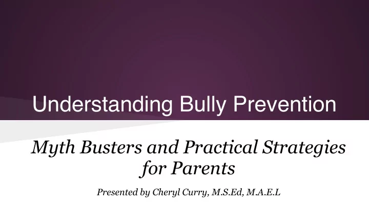 understanding bully prevention