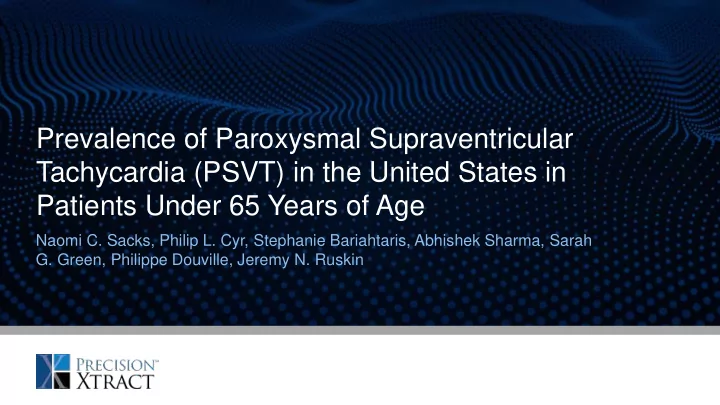 tachycardia psvt in the united states in