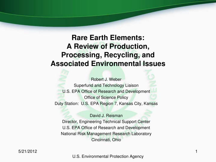 rare earth elements a review of production processing