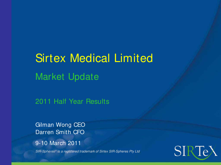 sirtex medical limited