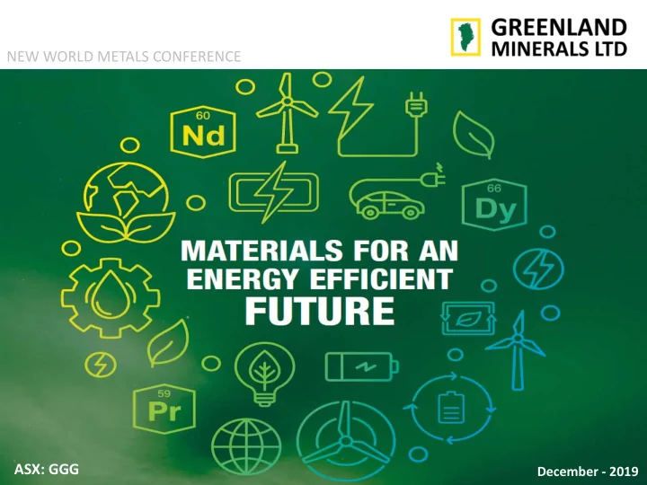 new world metals conference asx ggg