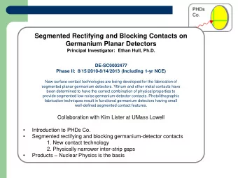 DE-SC0002477  Phase II:  8/15/2010-8/14/2013 (Including 1-yr NCE)  New surface contact technologies