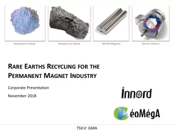 GEOMEGA  Rare Earth Elements in Canada  INNORD  MONTVIEL  GeoMegas innovation arm  100% owned