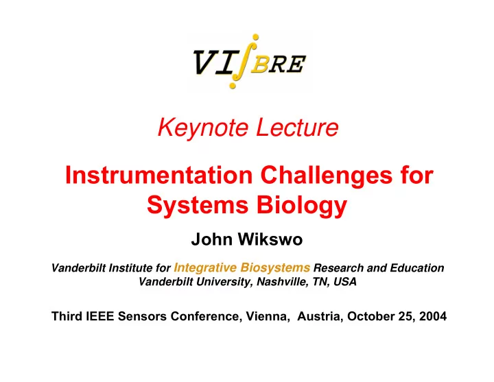 keynote lecture instrumentation challenges for systems