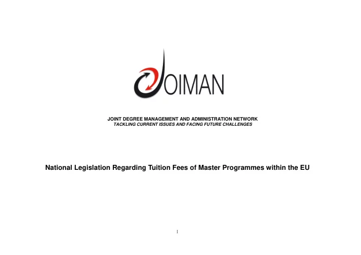 joint degree management and administration network