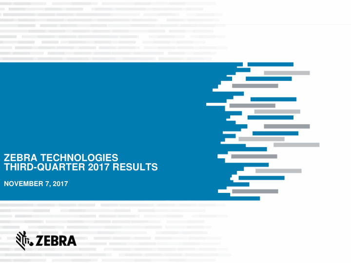 zebra technologies third quarter 2017 results