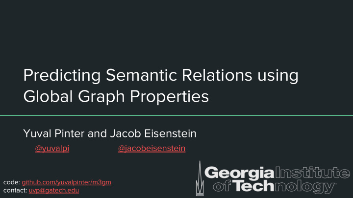 predicting semantic relations using global graph
