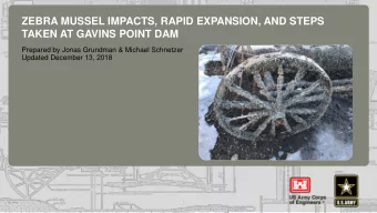 ZEBRA MUSSEL IMPACTS, RAPID EXPANSION, AND STEPS  TAKEN AT GAVINS POINT DAM  Prepared by Jonas