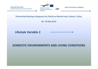 Lifestyle Variable 2  DOMESTIC ENVIRONMENTS AND LIVING CONDITIONS  Lifestyles Revisited  Zebra
