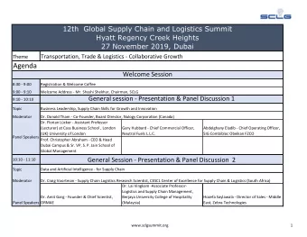 Agenda  Welcome Session  8:30 - 9:00  Registration &amp; Welcome Coffee  9:00 - 9:10  Welcome