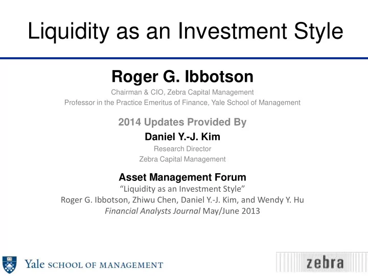 liquidity as an investment style