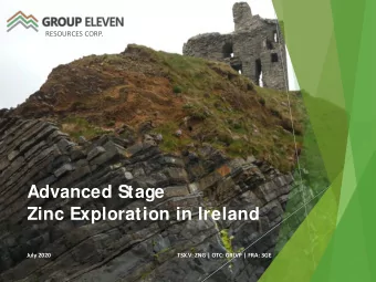 Advanced Stage  Zinc Exploration in Ireland  July 2020