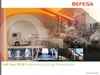 BEFESA Full Year 2019 Preliminary Earnings Presentation  20 February 2020  BEFESA  Disclaimer  This
