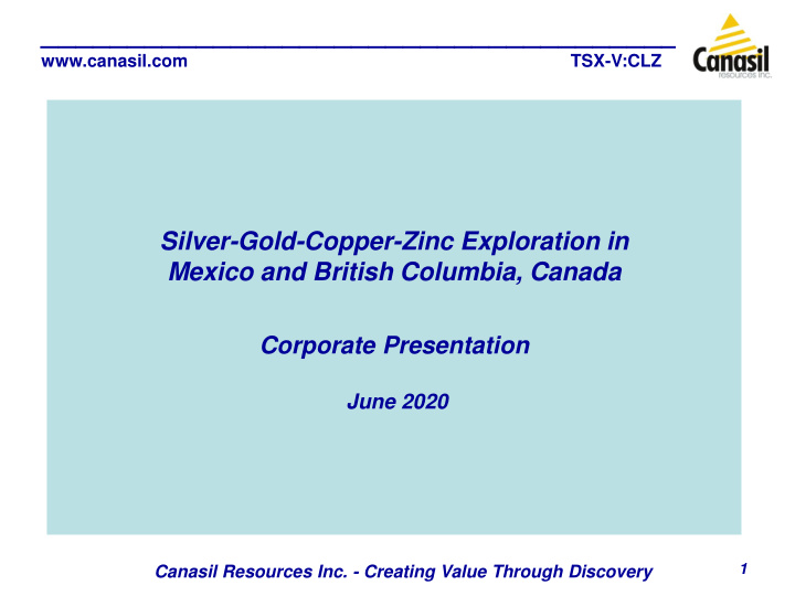 canasil com tsx v clz silver gold copper zinc exploration