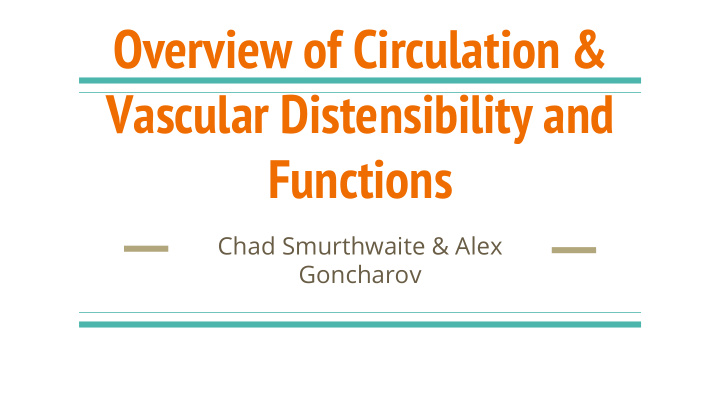 overview of circulation amp