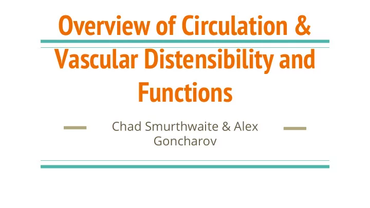 overview of circulation amp