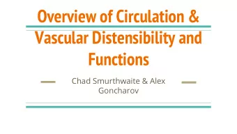 Overview of Circulation &amp;  Vascular Distensibility and  Functions  Chad Smurthwaite &amp; Alex