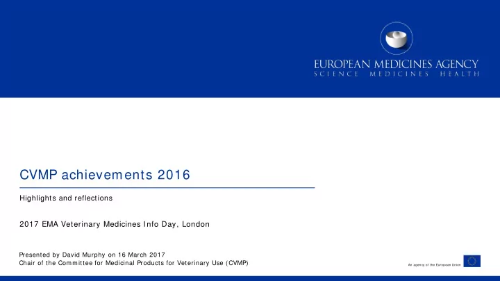 cvmp achievements 2016