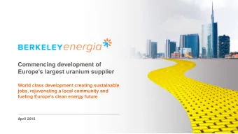 Europes largest uranium supplier  World class development creating sustainable  jobs,