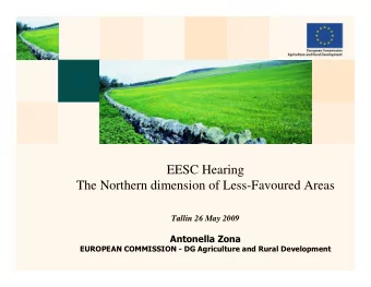 EESC Hearing  The Northern dimension of Less-Favoured Areas  Tallin 26 May 2009