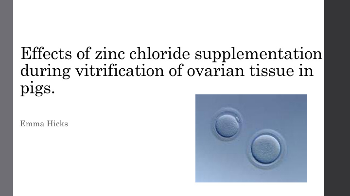 effects of zinc chloride supplementation