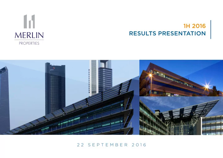 1h 2016 results presentation