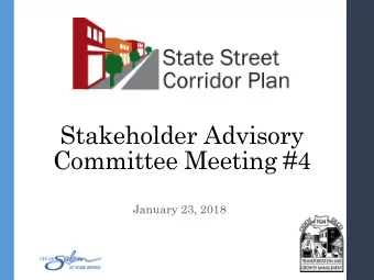 Committee Meeting #4  January 23, 2018  Agenda  Project Review  Public Input and Responses