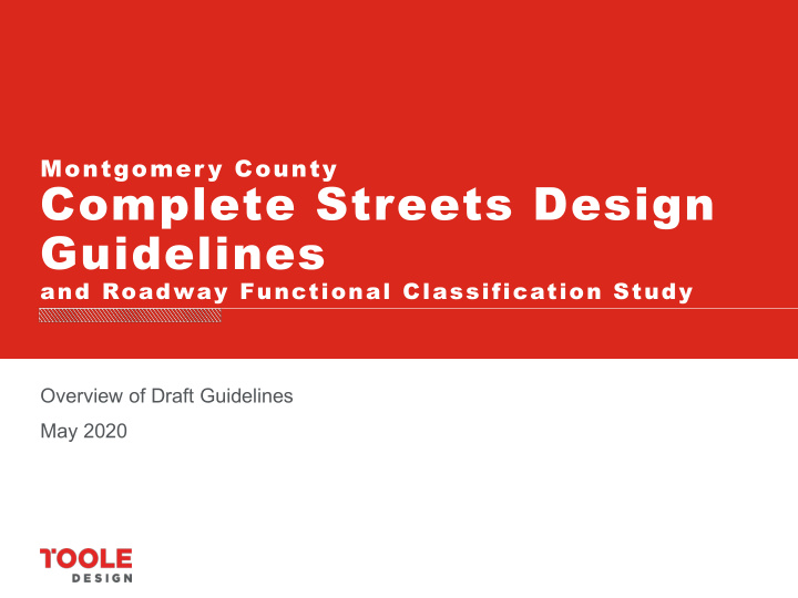 complete streets design guidelines