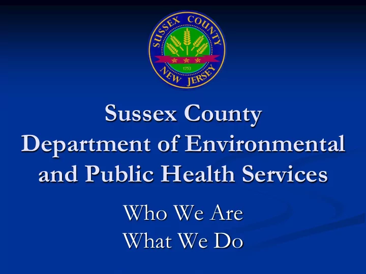 and public health services