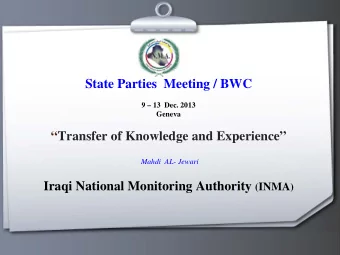 State Parties  Meeting / BWC  9  13  Dec. 2013  Geneva  Transfer of Knowledge and
