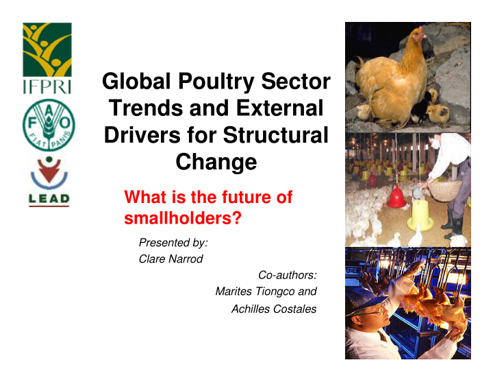 global poultry sector trends and external drivers for