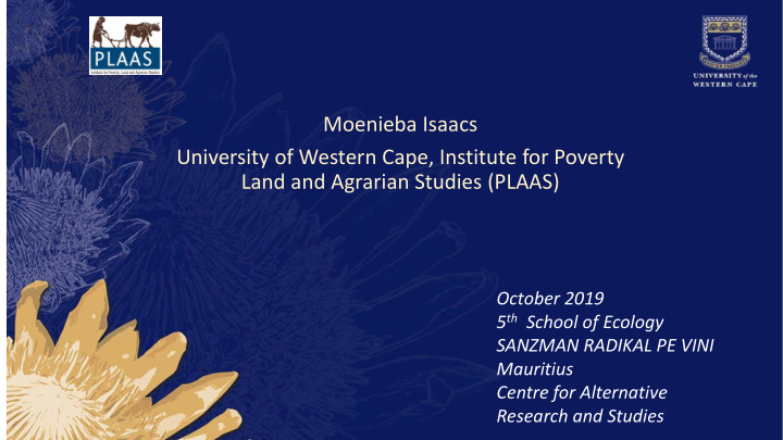 moenieba isaacs university of western cape institute for