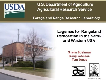 U.S. Department of Agriculture  Agricultural Research Service  PLANTS FOR THE WEST  Forage and