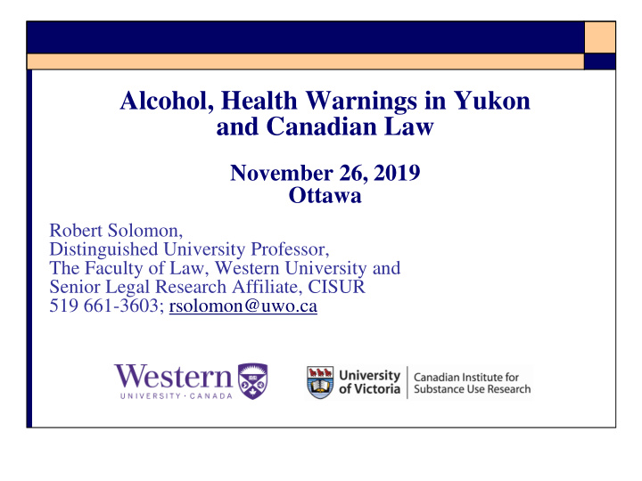 alcohol health warnings in yukon and canadian law