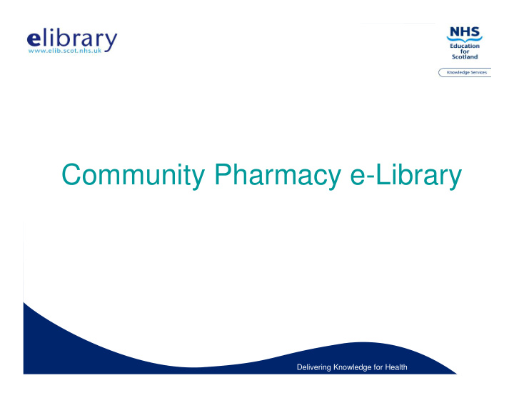 community pharmacy e library