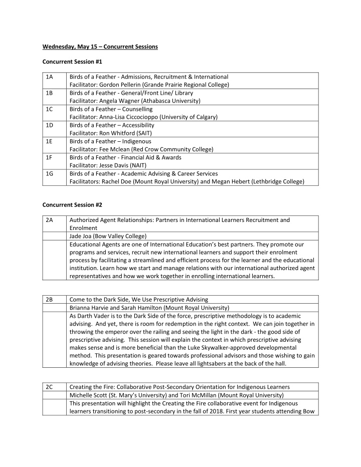 wednesday may 15 concurrent sessions concurrent session 1